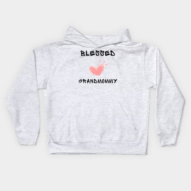 Blessed grandommy Kids Hoodie by IOANNISSKEVAS